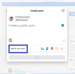 Click on "Add to your post" in post creating section, in the process to create poll on Facebook Group.