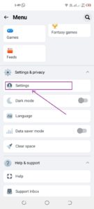 Tap "Settings" to Change Your Name on Facebook.