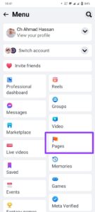 Scroll down and select "Pages."