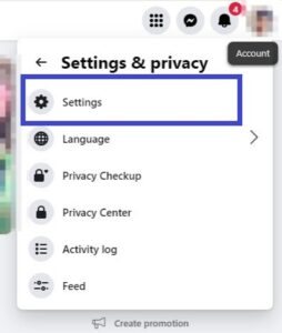 Click on "Settings" from the options provided.