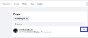 Click on three dots before his name.