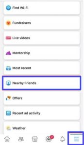 Once location services are enabled, return to the Facebook app settings, scroll down to find "Nearby Friends," and toggle the switch to enable it.