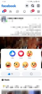 Select the reaction from the reactions appear to you to change your reaction on Facebook to someone's post.