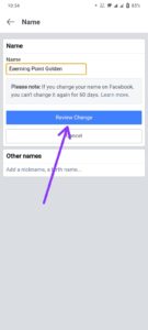 Once you've entered a new name, tap on "Review Change" on your screen.