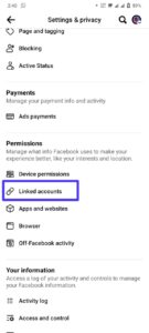 Scroll down and click on "Linked accounts."