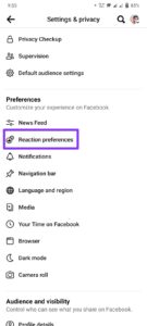 Tap "Preferences" followed by "Reaction preferences".