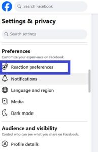 In the left-hand menu, scroll down and click "Reaction preferences".