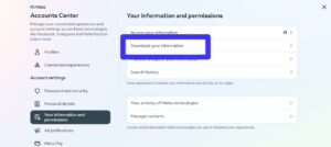 Again click on "Download your information."