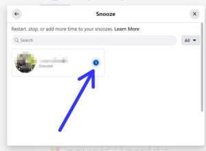 Find the person you want to unmute and click the "End Snooze" button next to their name.