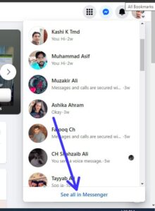 Go to Facebook on your browser and access Messenger.
Click "See all in Messenger" at the bottom of the Messages list.