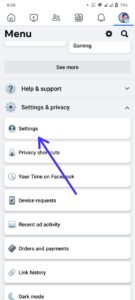 Open the Facebook app and tap the menu button (three horizontal lines) in the bottom right corner.

Scroll down and tap "Settings & Privacy" then "Settings."