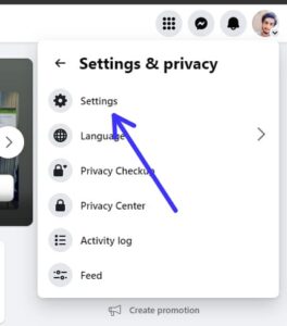 Go to "Settings & Privacy," then "Settings."