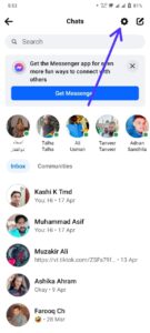 To access them, open the Facebook app and tap on the "Messenger icon" in the top right corner.
Tap on the "Settings" icon.