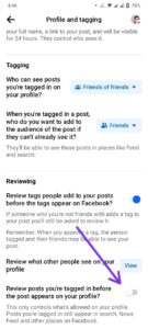 Turn on "Review tags people add to your posts before the tags appear on your Facebook". This will give you a chance to approve or remove the tag before it shows up on your profile. You can also enable "Review posts you're tagged in before the post appears on your profile". This gives you even more control, letting you decide if the tagged post appears on your profile at all.