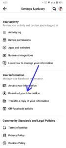Go to Facebook on your phone and navigate to Settings & Privacy > Settings > Your Facebook Information > Download Your Information.