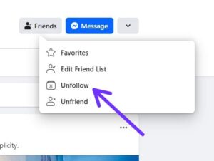 Here, you'll see options to manage your friend list. Choose "Unfollow".