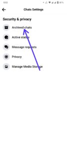 Then, select "Archived chats."