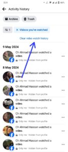 Tap "Clear Video Watch History" at the top right corner. Confirm by tapping "Clear" in the pop-up window.