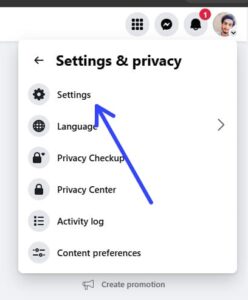 From there, click on “Settings & Privacy” and then select “Settings.” This will lead you to a list of options.